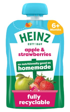 Heinz Baby Food Apple & Strawberry Fruit Puree Pouch (100g)