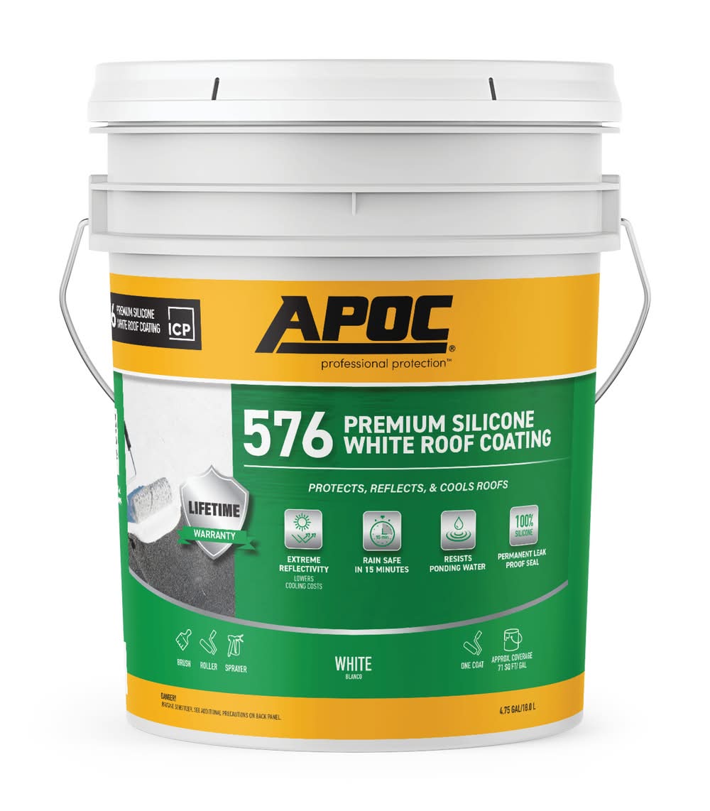 APOC 576 4.75-gallon White Silicone Reflective Roof Coating ( Lifetime Warranty)