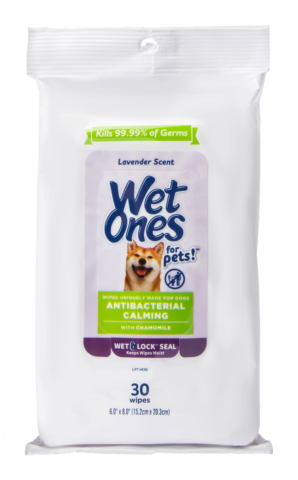 Wet Ones For Pets!™ Lavender Scent Antibacterial Calming 30-Wipes Antibacterial Calming