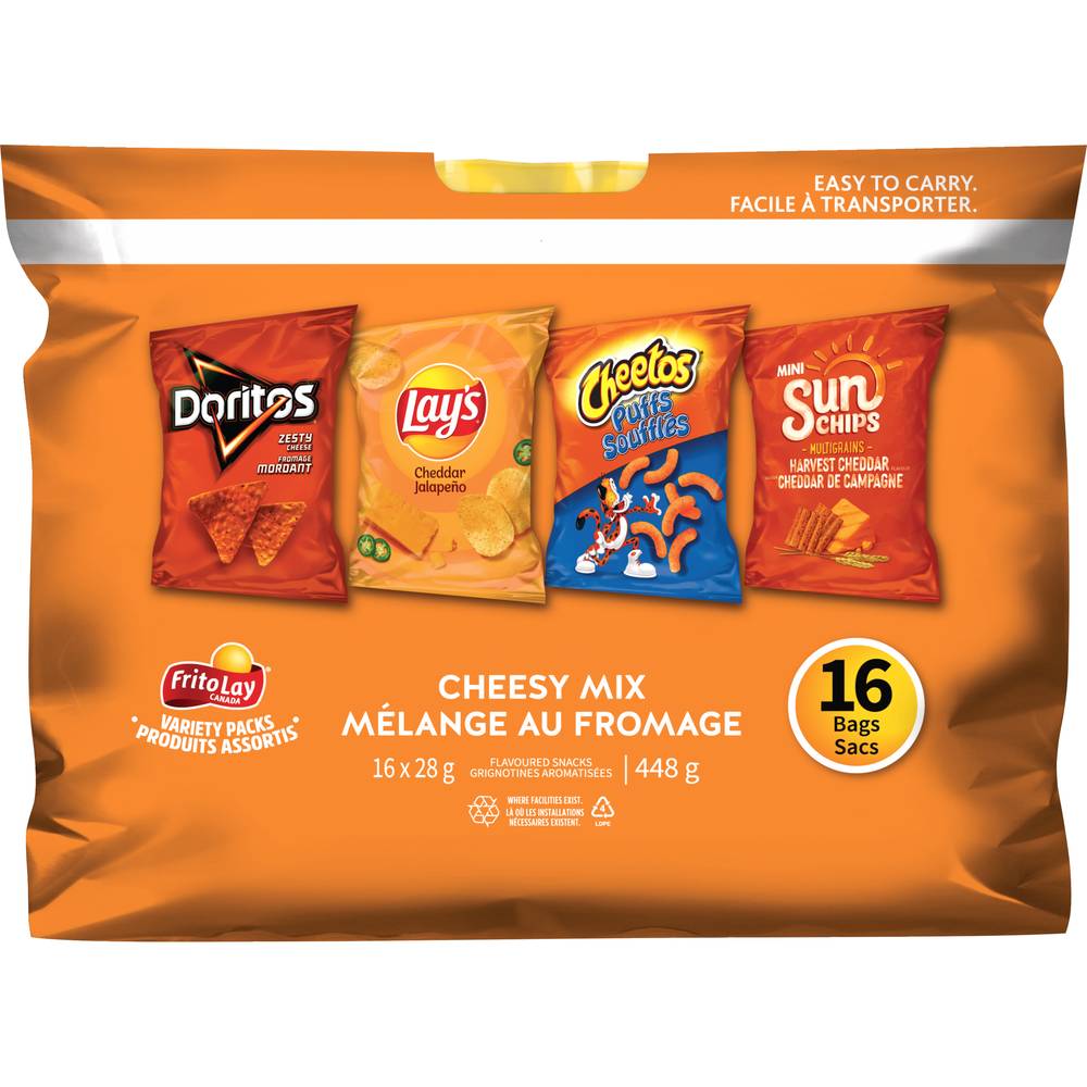 Frito-Lay Cheesy Mix Variety packs, Assorted (448 g, 16 ct)