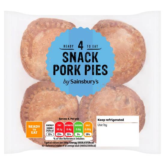 Sainsbury's Snack Pork Pies x4 260g