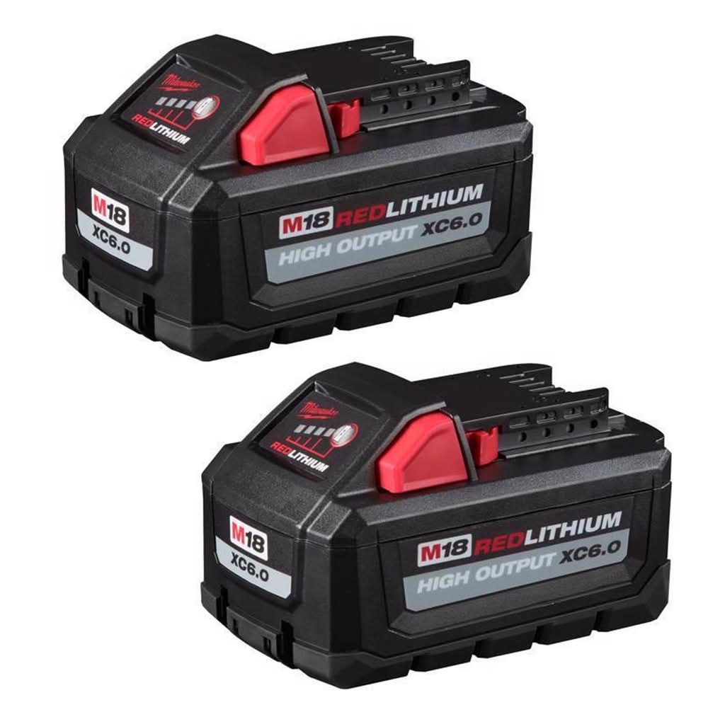 Milwaukee M18 Redlithium Xc 6 Ah Lithium-Ion High Output Battery Pack 2 Pc