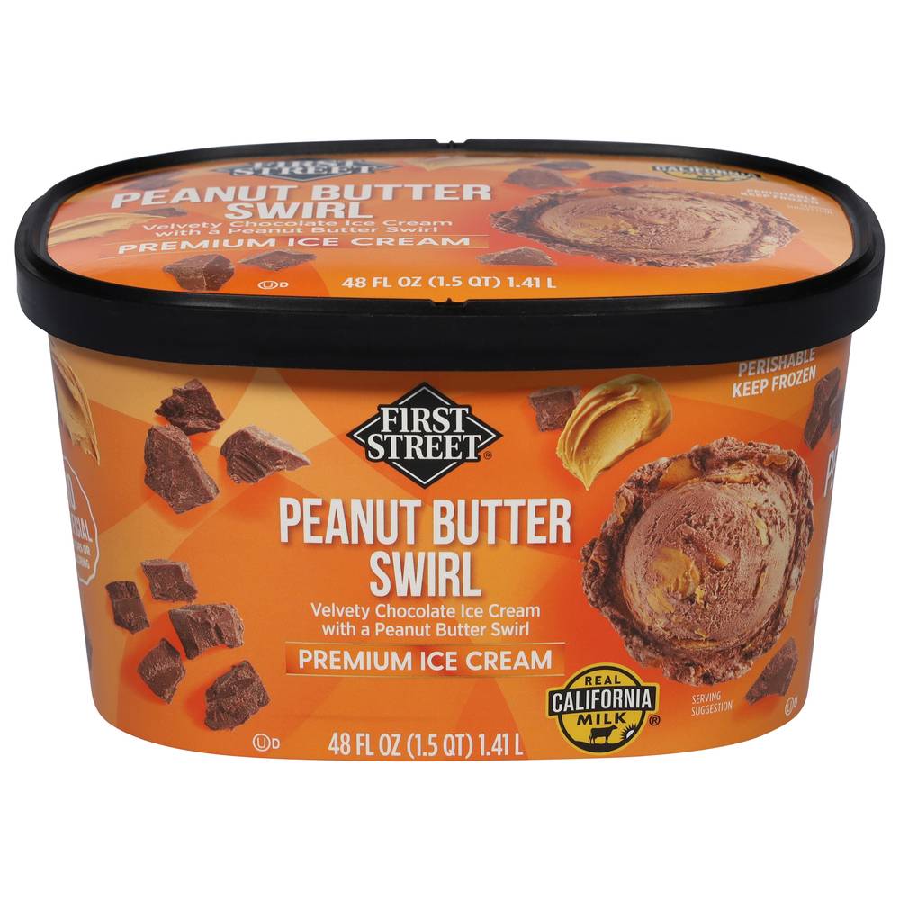 First Street Peanut Butter Swirl Ice Cream (48 fl oz)