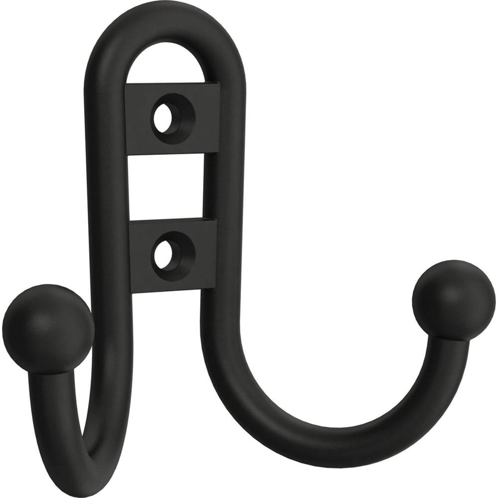 Brainerd 2-Hook 1.02-in x 2.69-in H Matte Black Decorative Wall Hook (25-lb Capacity) | B12090J-FB-C