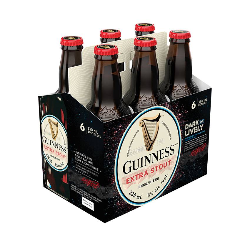 Guinness Extra Stout Beer (6 pack, 330 mL)