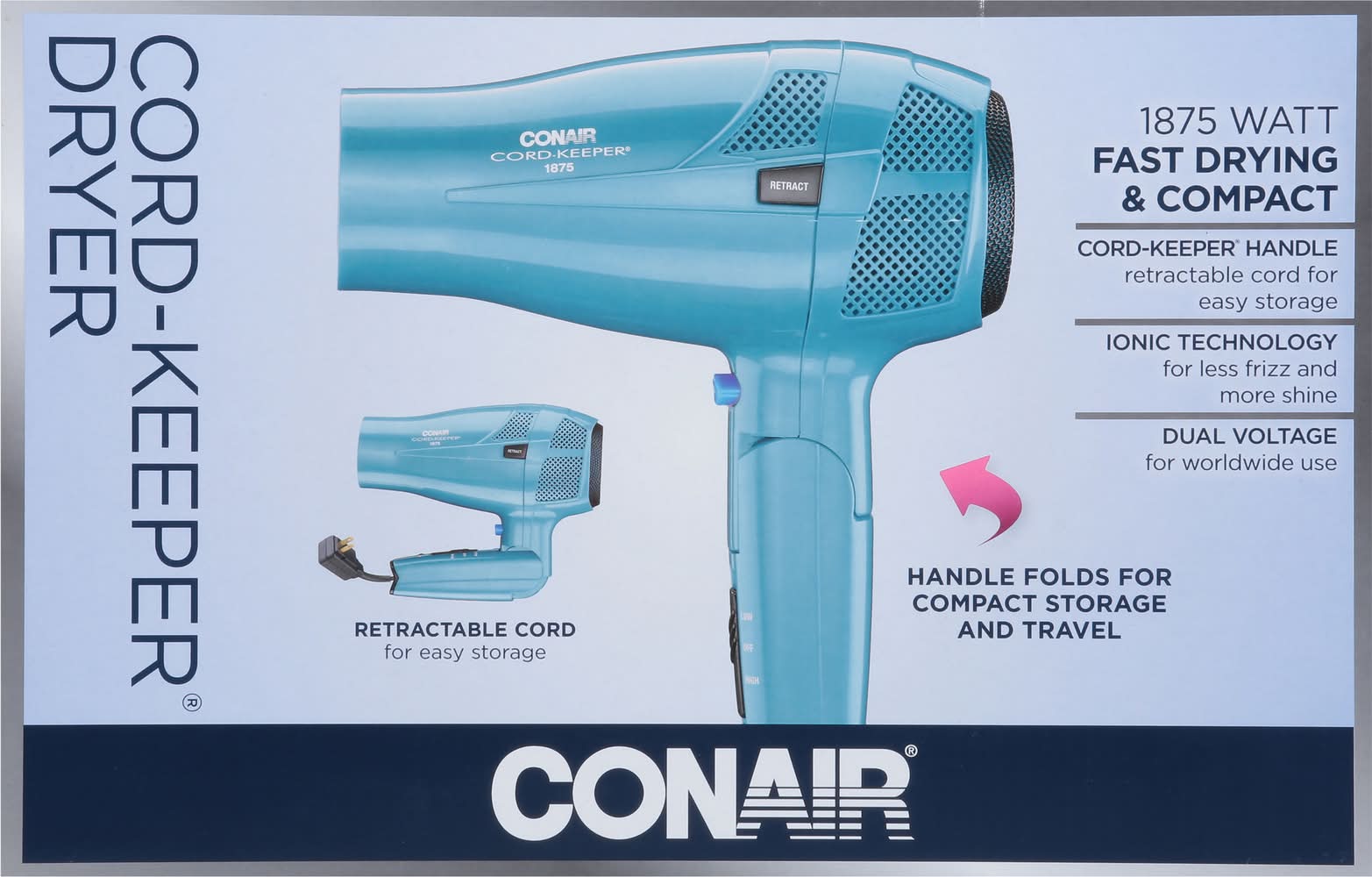 Conair Fast Drying & Compact Cord Keeper Dryer 1875 W (1.6 lbs)