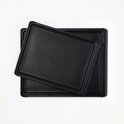 Figmint Nonslip Recycled Poly Cutting Board Set, Black (2 ct)