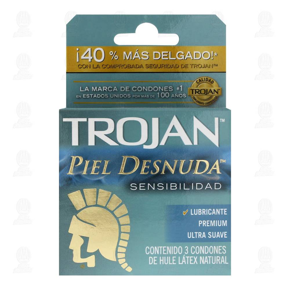 Trojan · Condones piel desnuda (3 un)