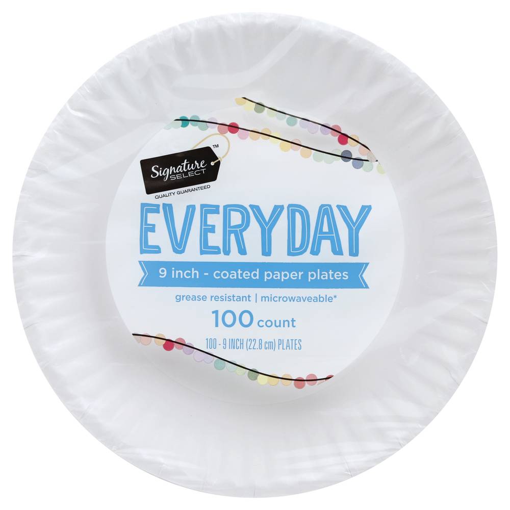 Signature Select 9" Everyday Coated Paper Plates