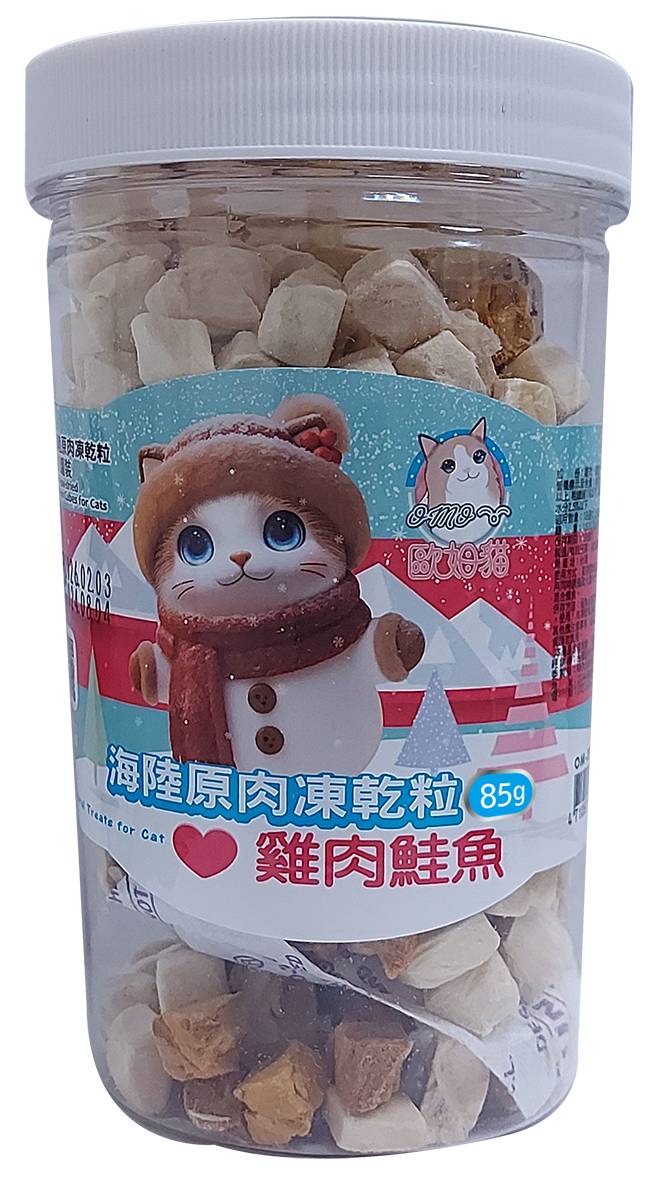 歐姆貓海陸原肉凍乾粒-雞肉鮭魚罐裝/4710577094284