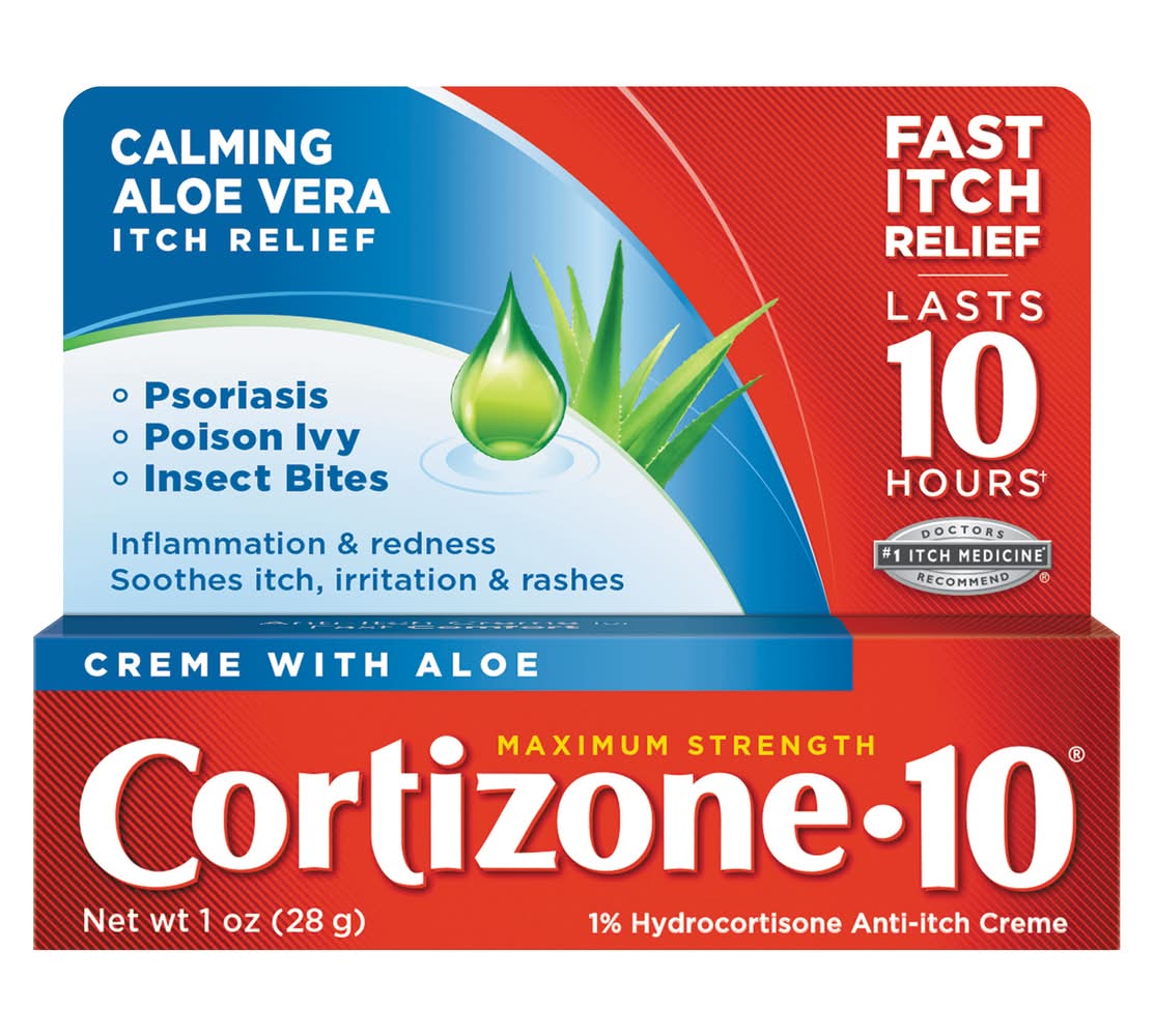 Cortizone-10 Maximum Strength 1% Hydrocortisone Anti-Itch Creme With Aloe (1 oz)