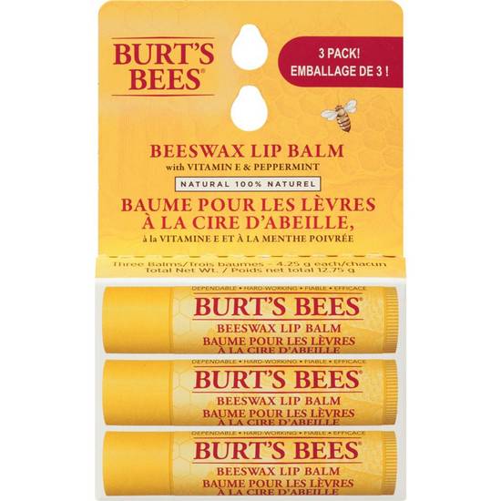 Burt's Bees Beeswax Lip Balm (3 units)