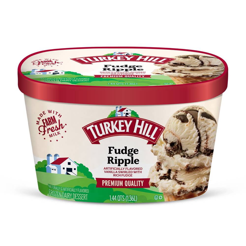 Turkey Hill Fudge Ripple Ice Cream, Vanilla (1.36 L)