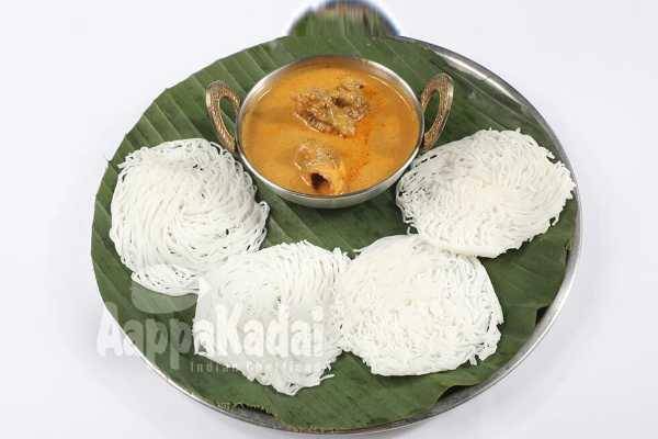 IDIYAPPAM WITH  GOAT CURRY