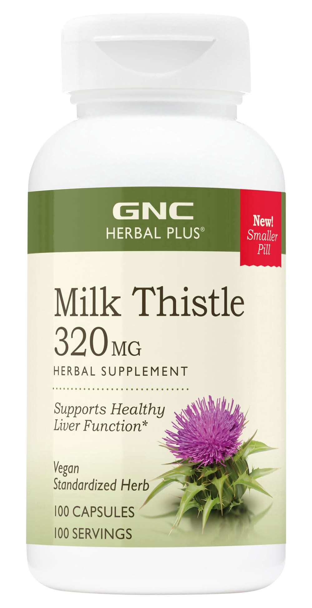 GNC Herbal Plus Milk Thistle Vegan Capsules 320 mg (100 ct)
