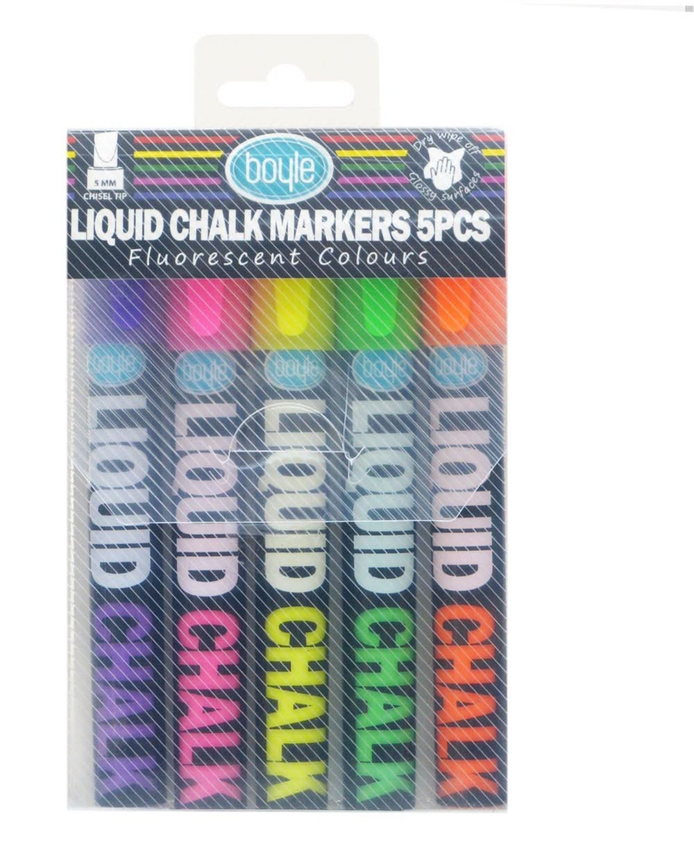 Boyle Liquid Chalk Markers - 5 Piece