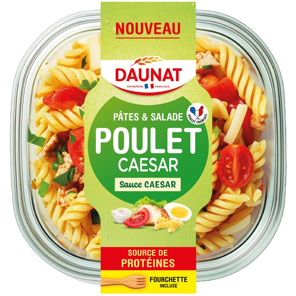 Daunat - Salade pâtes au poulet caesar avec sauce caesar (250g)