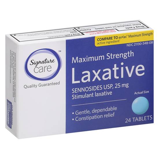 Signature Care Maximum Strength Laxative 25 mg Tablets (24 ct)