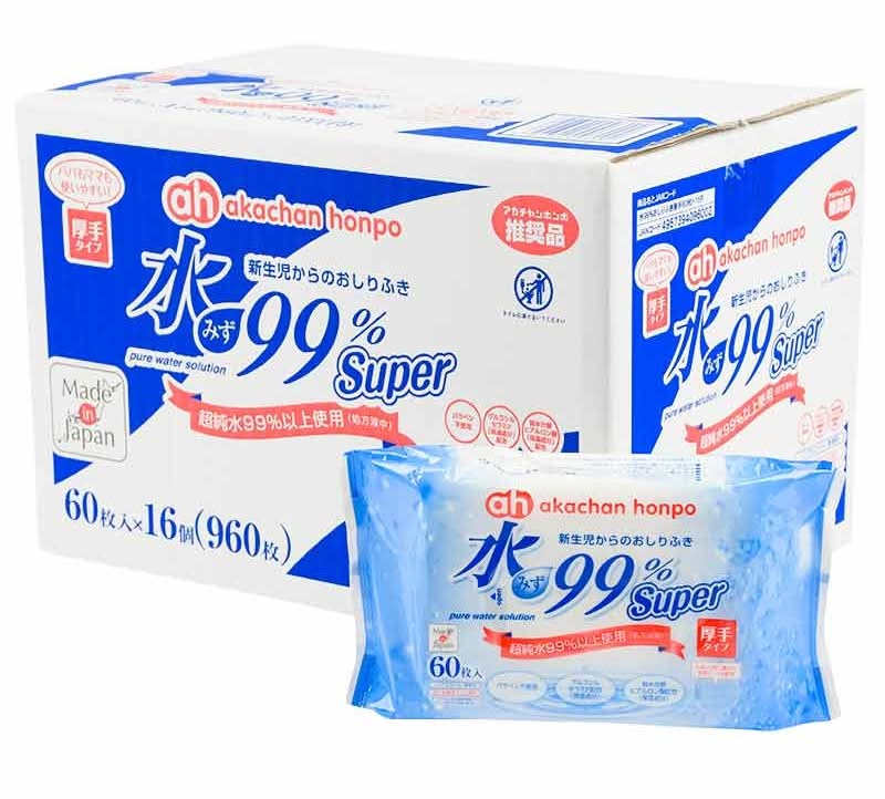 阿卡  將本舖 新生兒屁屁濕紙巾-加厚型(60抽) (16 入)