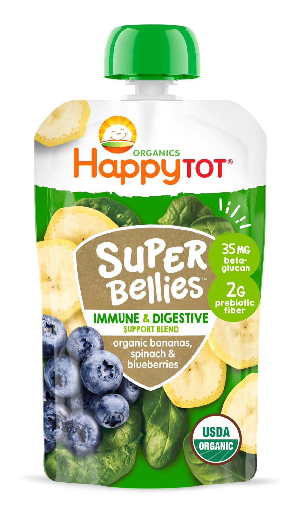 Happy Baby Organics Super Bellies Bananas, Spinach & Blueberries Fruit & Veggie Blend (4 oz)