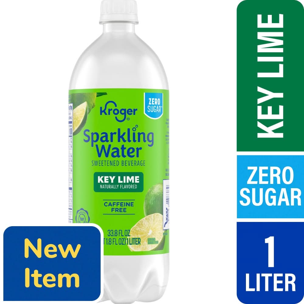 Kroger Zero Sugar Sparkling Water, Key Lime (33.8 fl oz)