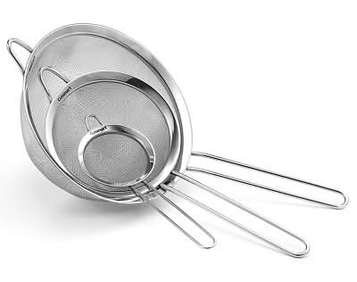 Cuisinart 3 Fine Mesh Stainless Steel Strainers Set