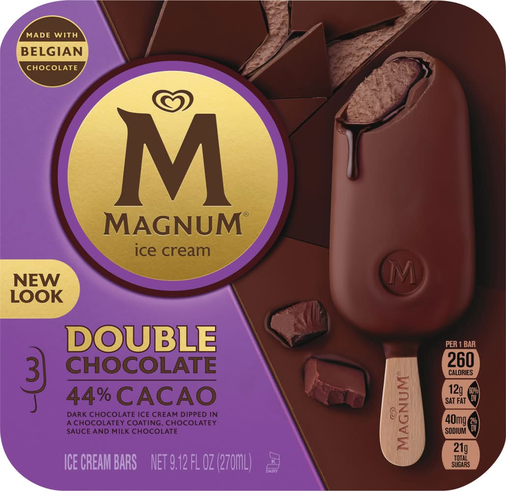 Magnum Ice Cream Bars, Double Chocolate (9.12 fl oz, 3 ct)