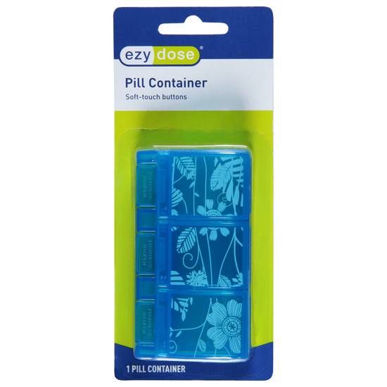Ezy Dose Soft-Touch Buttons Pill Container (blue)