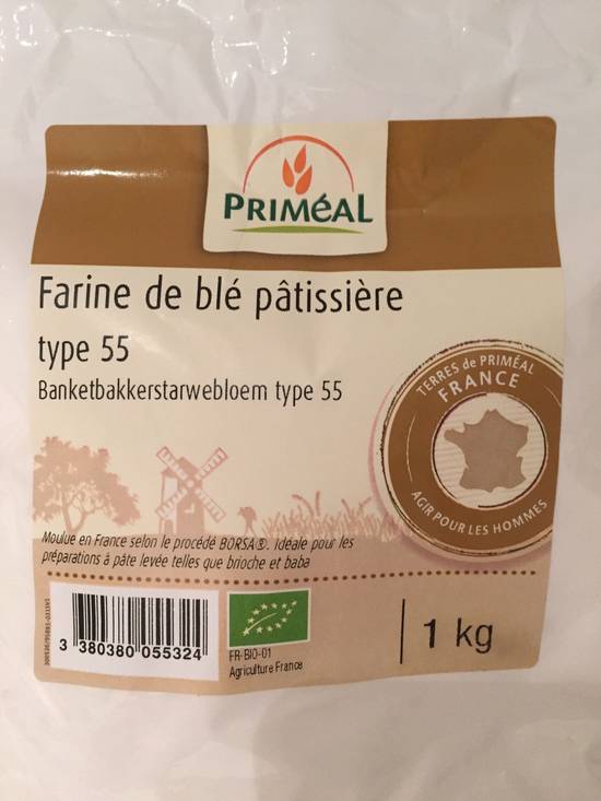 Priméal - Farine de blé pâtissière type 55 (1kg)