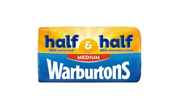 Warburtons Half White Half Wholemeal Medium 800g Bread Loaf (401364)  