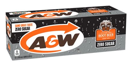 A&W Diet Root Beer Soft Drink (12 x 355 ml)
