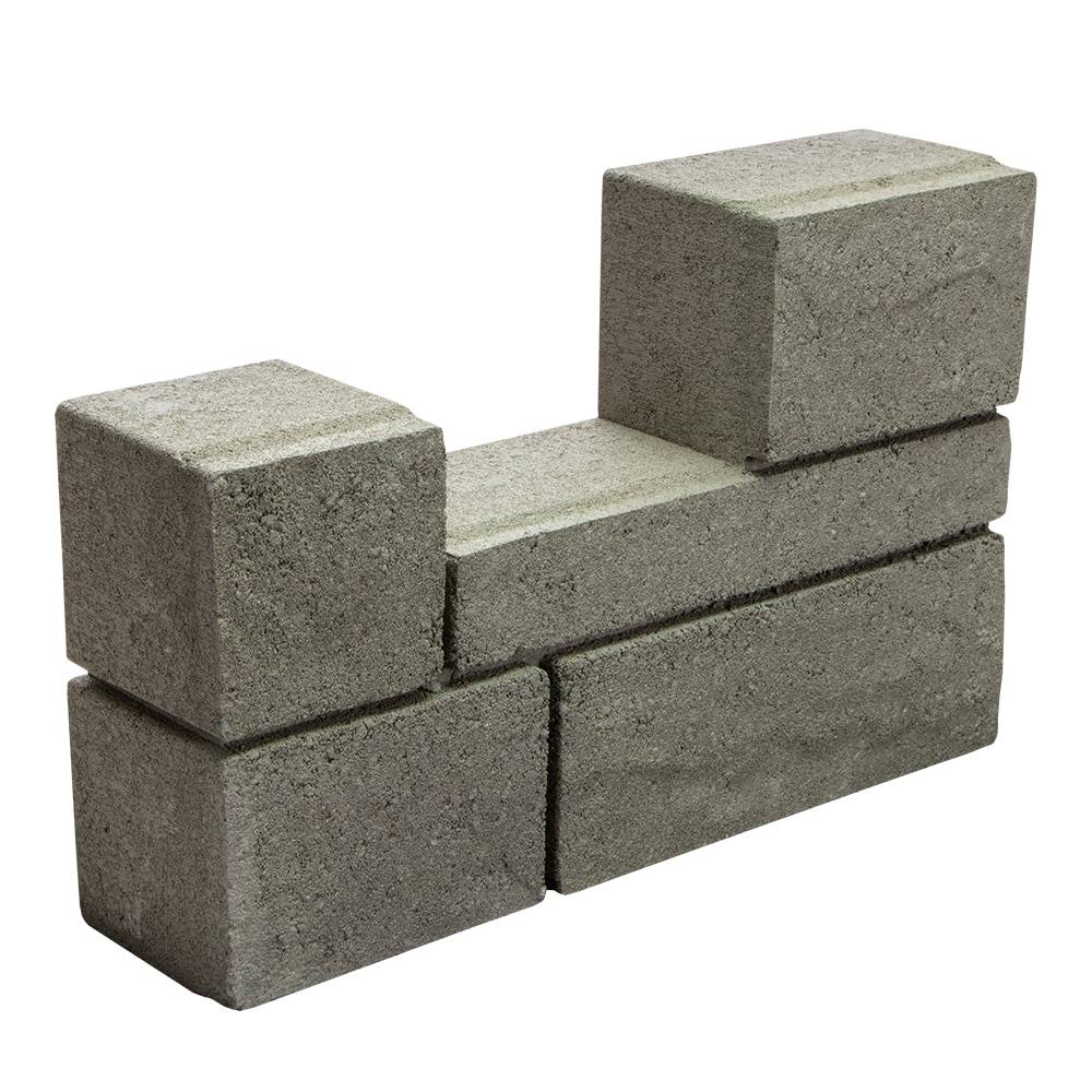 Oldcastle 10-in H x 15.7-in L x 4-in D Fog Gray Stagger Wall Concrete Retaining Wall Block | 16200867