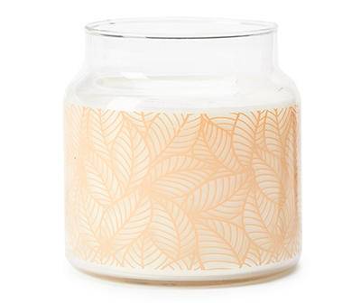 Fireside S'mores Silkscreen Leaf Pattern Jar Candle, 14.5 oz.
