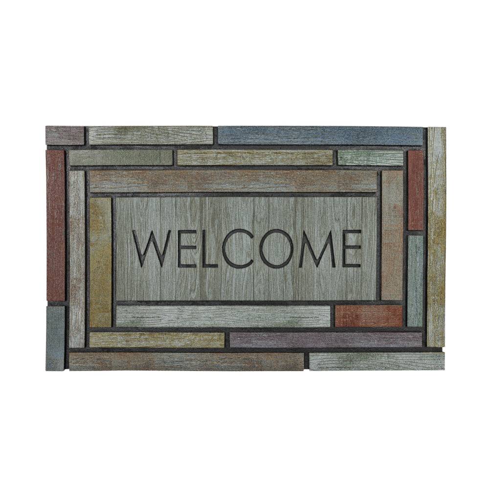 allen + roth 2-ft x 3-ft Multi Polyester Rectangular Outdoor Decorative Door Mat | F065 19761 018030