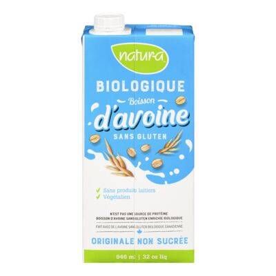 Natur-a · Originale sans sucre sans gluten (946 mL) - Gluten free unsweetened original oat beverage (946 mL)