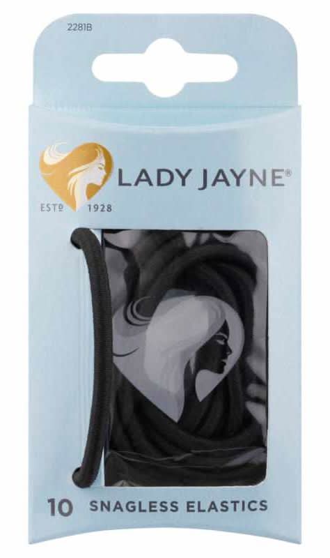 Lady Jayne Snagless Elastics Thick Black 10s