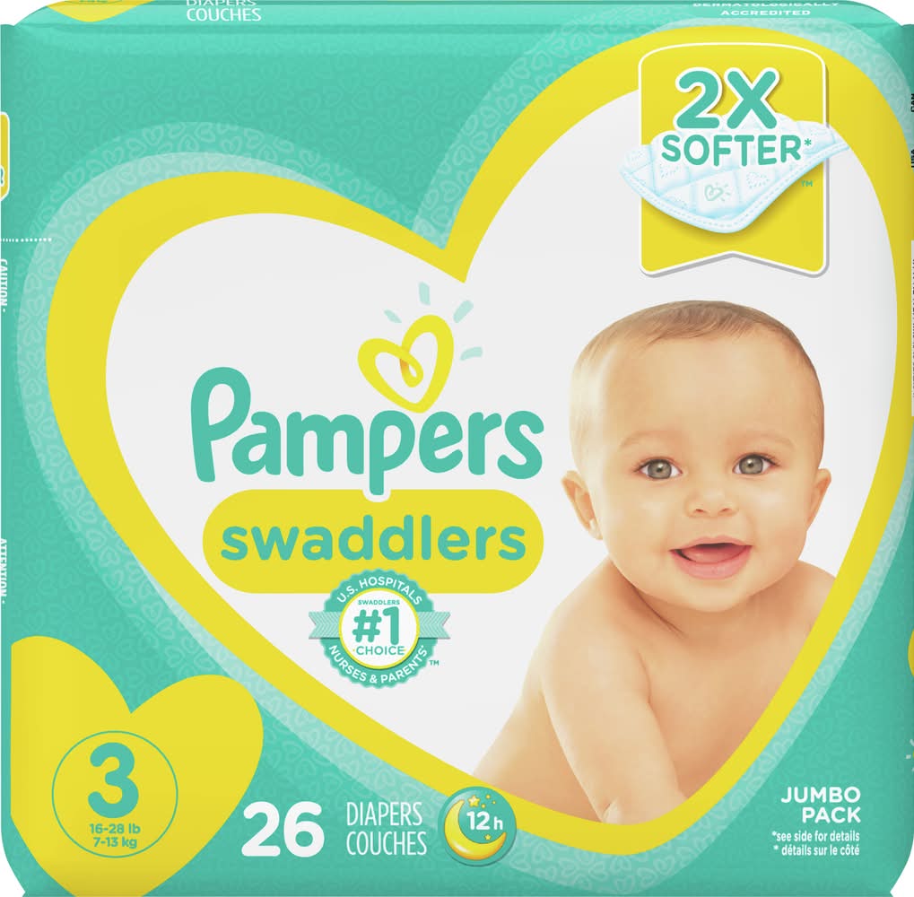 Pampers Swaddlers Diapers Size 3 (1.42 lbs)