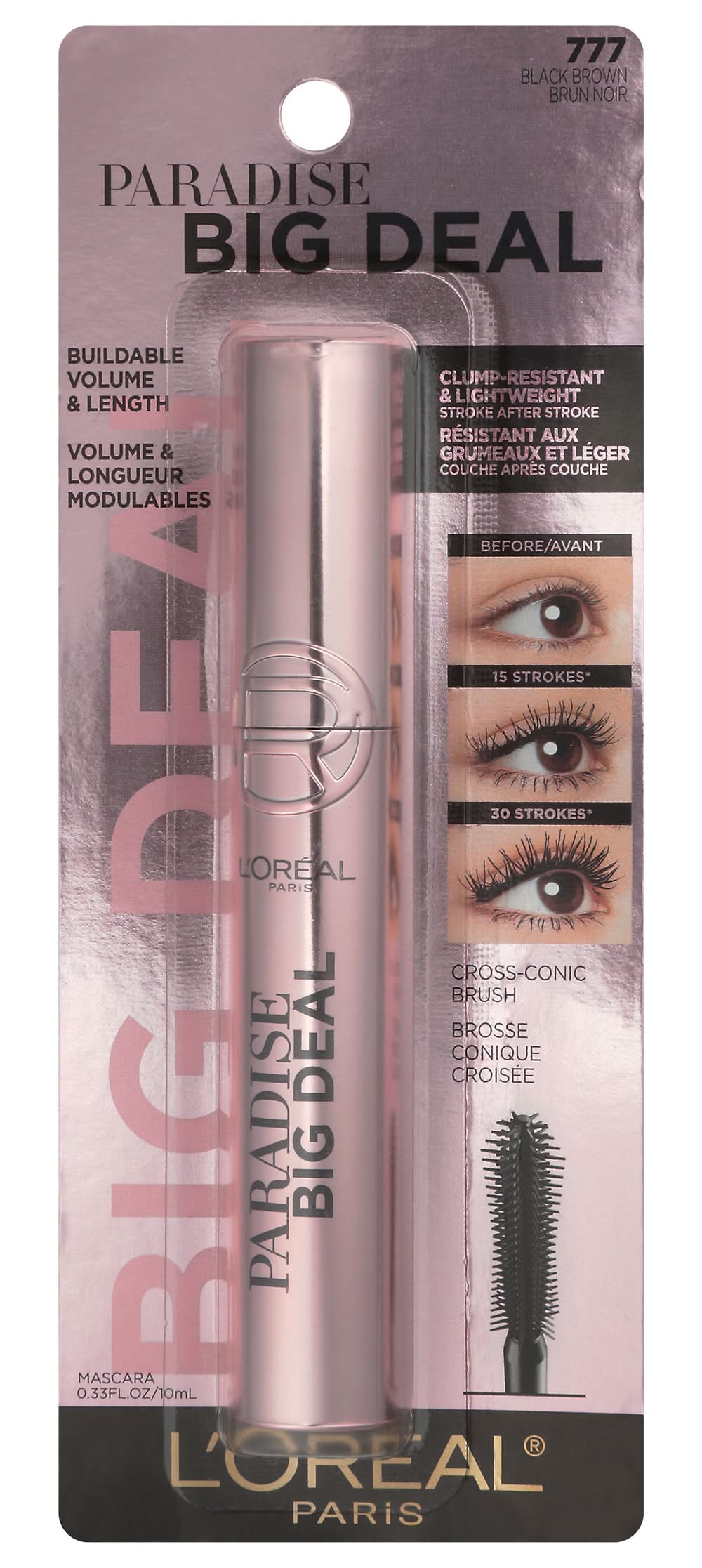 L'Oréal Paris Paradise Big Deal Mascara, Black Brown (0.33 fl oz)