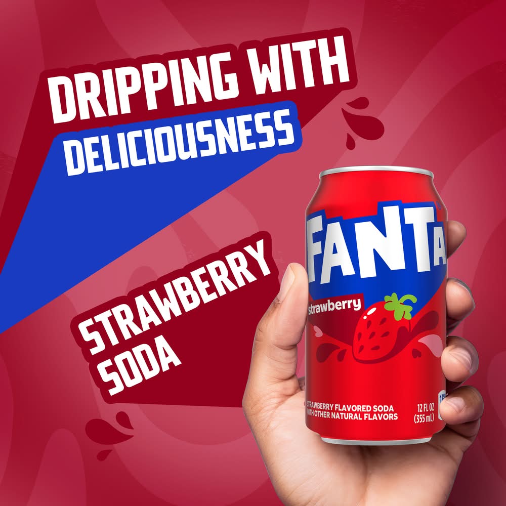 Fanta Flavored Soda, Strawberry (12 x 12 fl oz) | Postmates