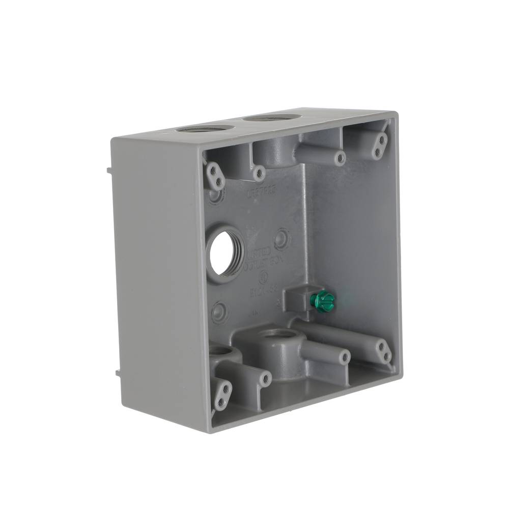 Hubbell Bell 2-Gang Aluminum Weatherproof New Work/Old Work Square Electrical Box | 5337-0