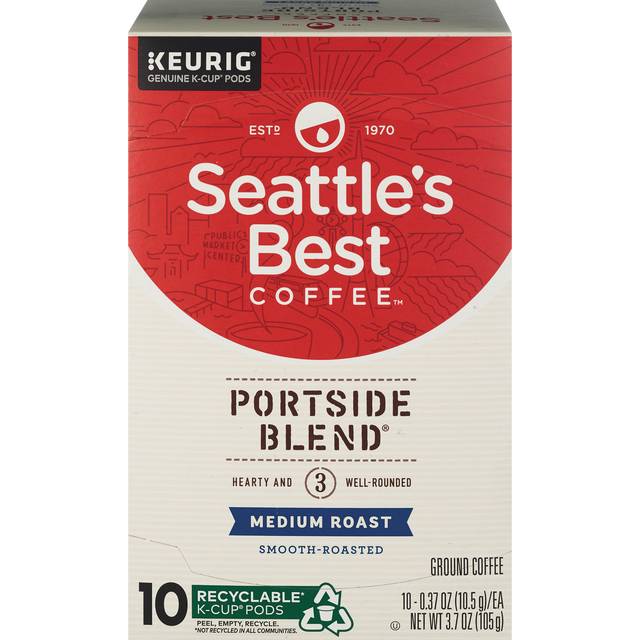 Seattle's Best Coffee Portside Blend Medium Roast Ground Coffee K-Cup Pods (10 x 0.37 oz)