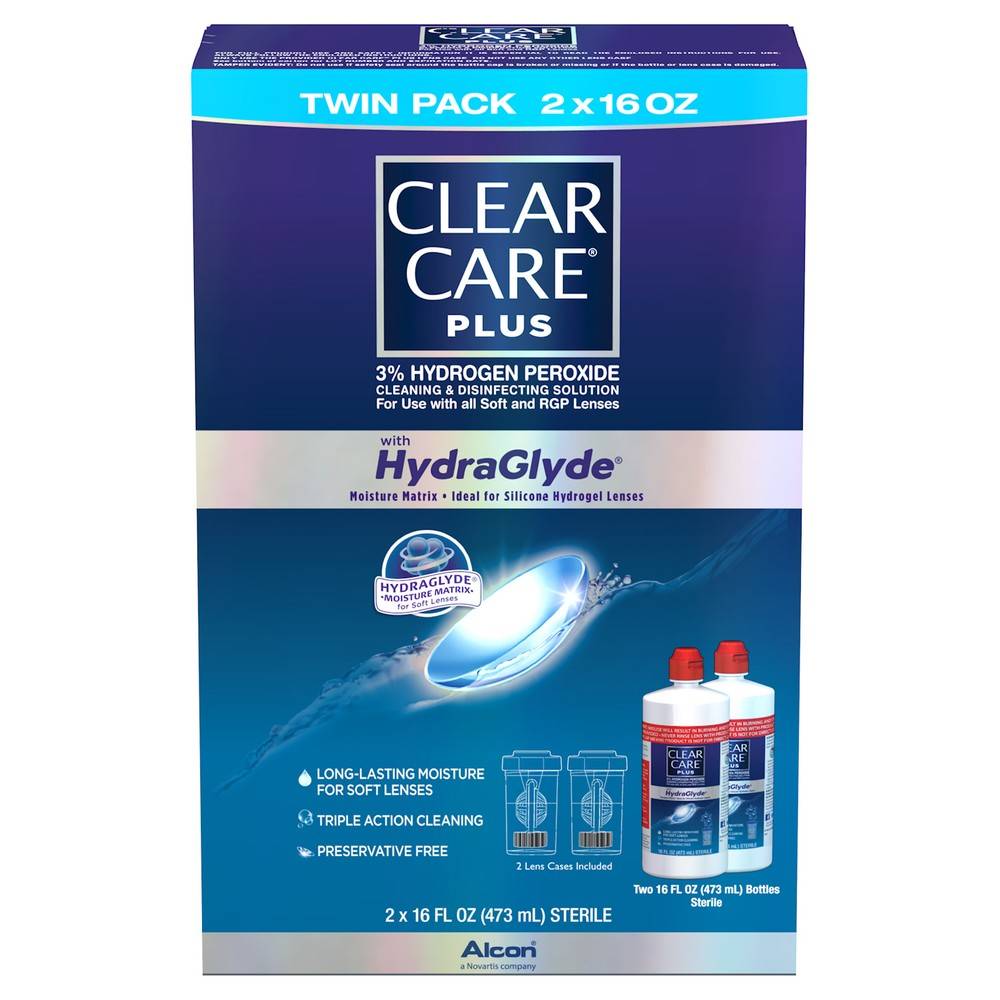 Clear Care Plus Cleaning & Disinfecting Solution (16 fl oz, 2 ct)