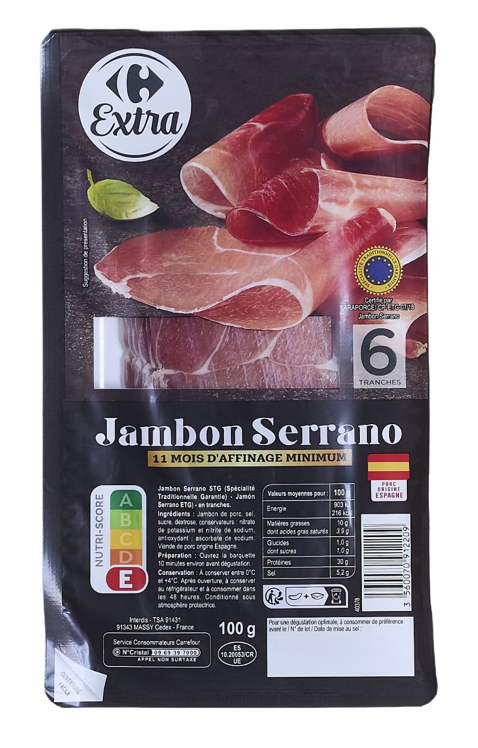 Carrefour Extra - Jambon serrano 11 mois d'affinage minimum (6)