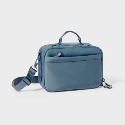 All In Motion Faux Neoprene Lunch Bag, Dusty Navy