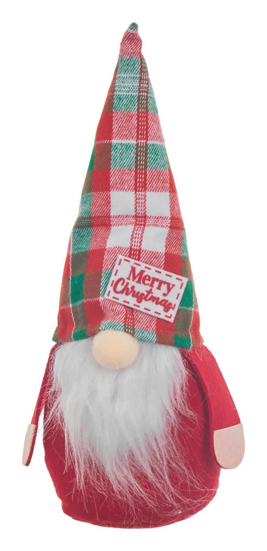 Merry Christmas Gnome Sitter Figurine, 11 in