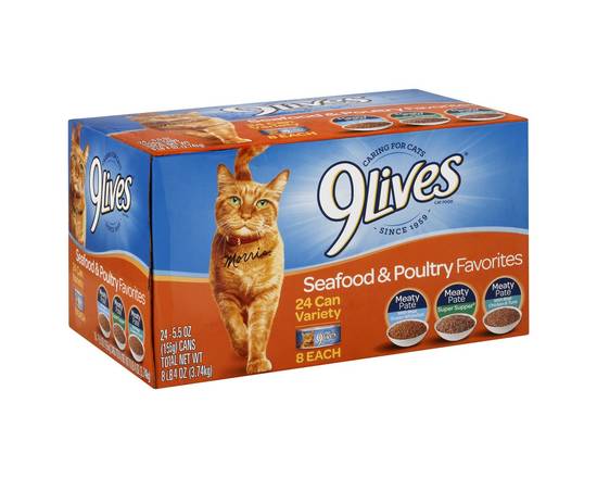9Lives · Seafood & Poultry Favorites Variety Pack (24 x 5.5 oz)