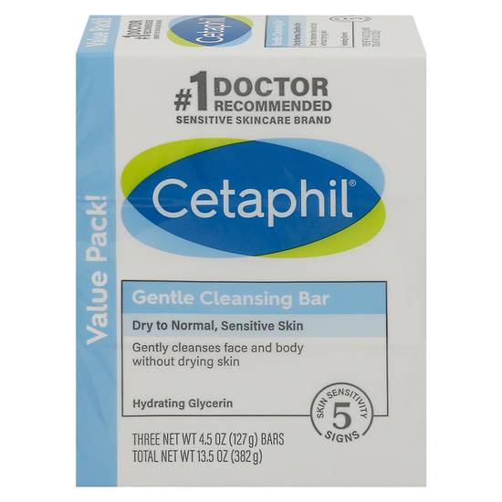 Cetaphil Gentle Cleansing Bar (3 x 4.5 oz)