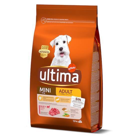 Alimento para perros mini adulto con buey Última bolsa 1.5 kg