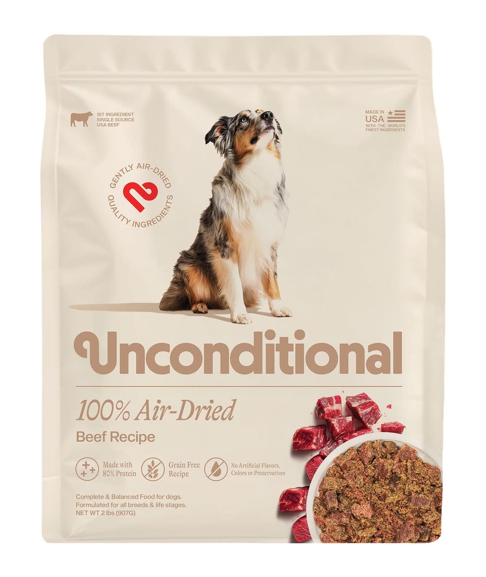 Unconditional Air Dried Adult Dry Dog Food - Beef (Flavor: Beef, Size: 2 Lb)