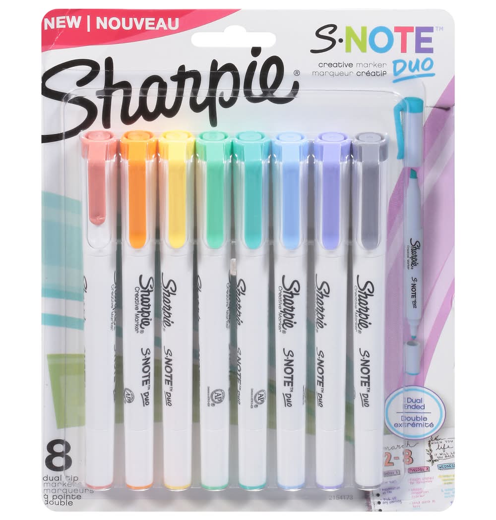 Sharpie S-Note Duo Creative Marker Set, Assorted (8 ct)